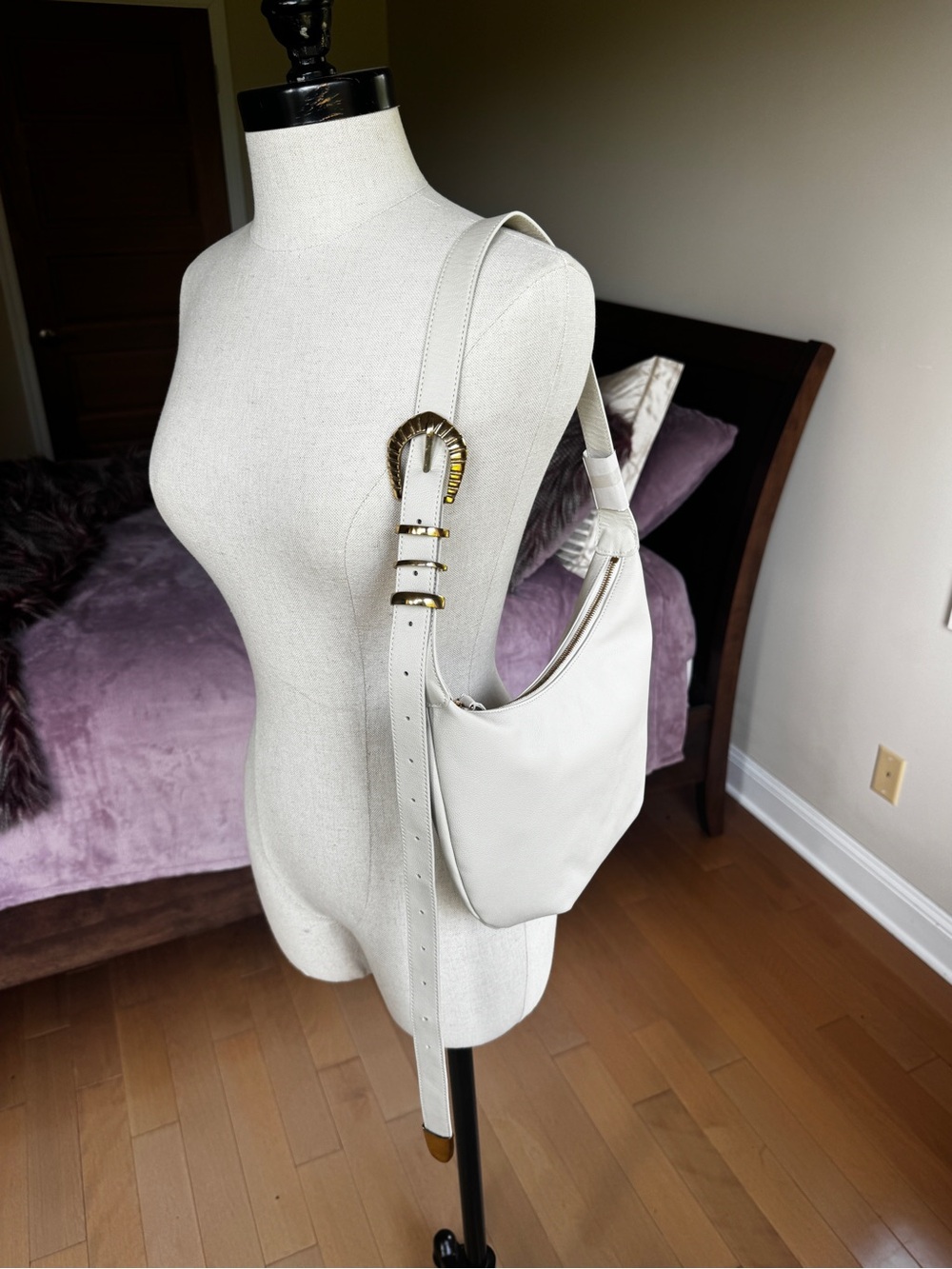 Natalie Borton Sera Crescent Bag, Kenya Edition in Bone Leather - Picture 3 of 12